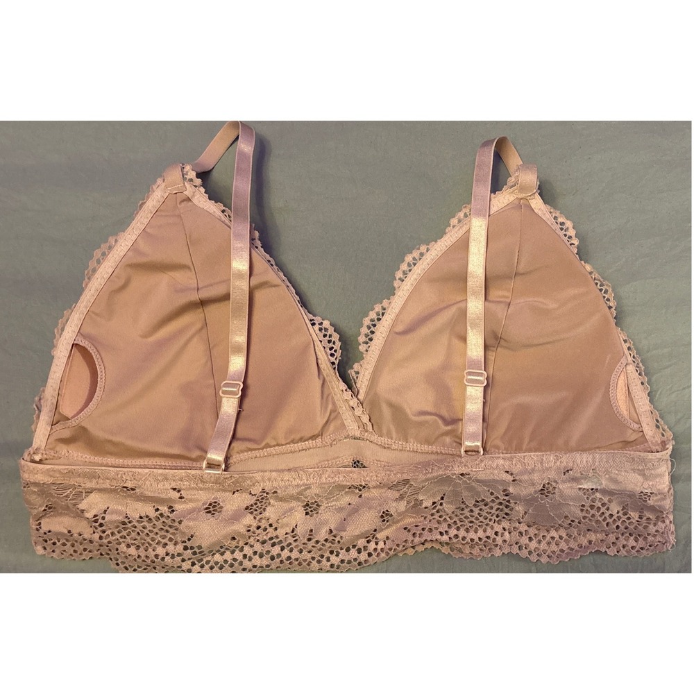 Adrienne Vittadini Blush Pink Lace Bralette Front Closure Size XL - Picture 3 of 4